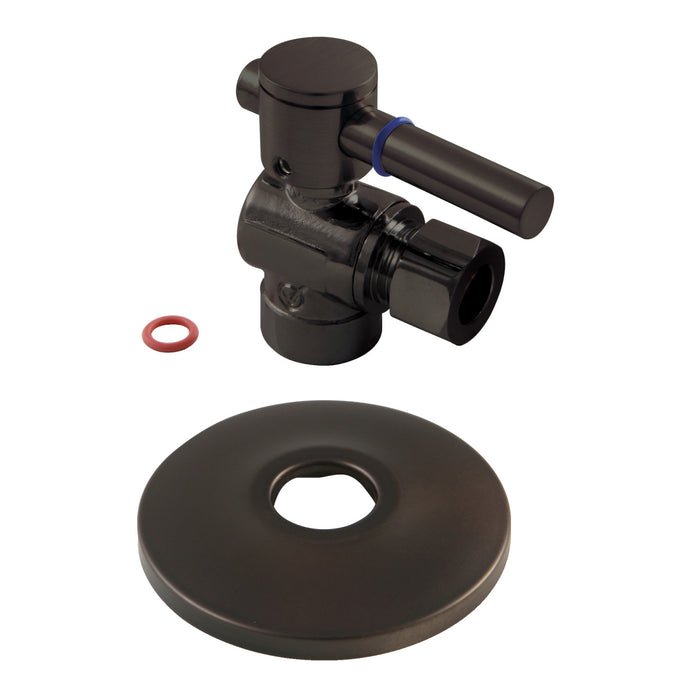 Concord CC43205DLK 1/2-Inch Sweat x 3/8-Inch OD Comp Quarter-Turn Angle Stop Valve with Flange, Oil Rubbed Bronze