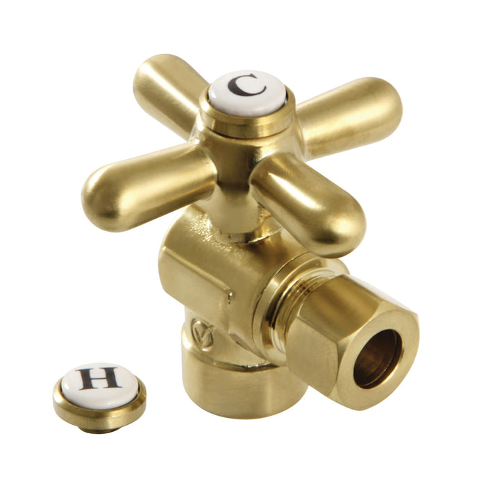 Kingston Heirloom CC43207X - Vintage 1/2-Inch Sweat x 3/8-Inch O.D. Comp Angle Shut-Off Valve, Brushed Brass