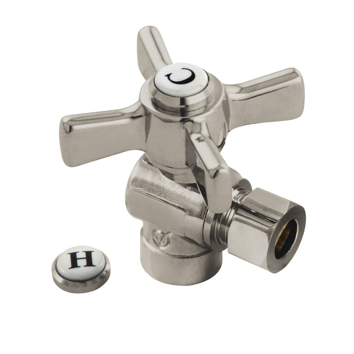 Millennium CC43208ZX 1/2-Inch Sweat x 3/8-Inch OD Comp Quarter-Turn Angle Stop Valve, Brushed Nickel