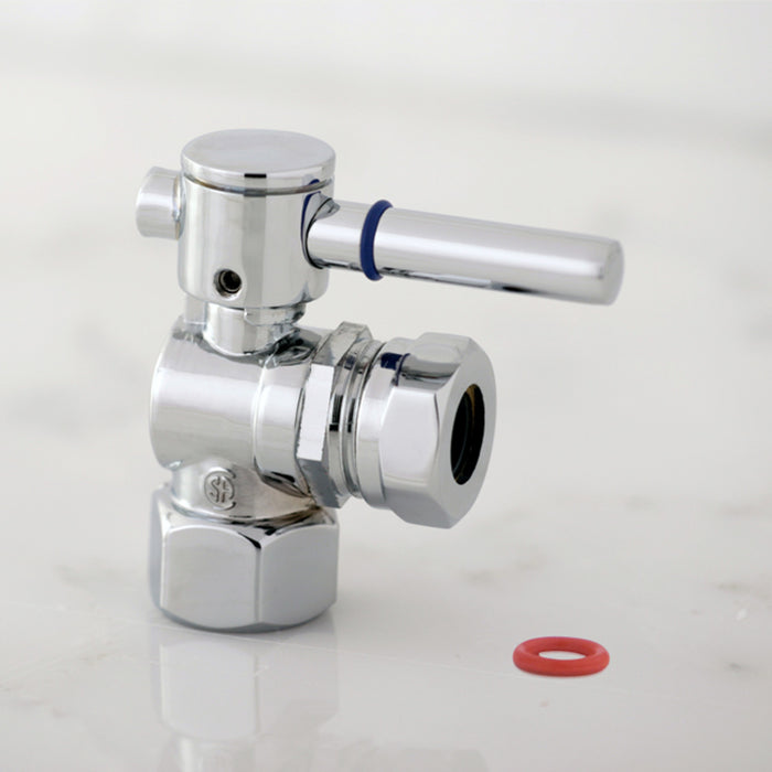 Kingston Sona CC44101DL - Concord 1/2-Inch FIP x 1/2-Inch or 7/16-Inch Slip Joint Quarter-Turn Angle Shut-Off Valve, Polished Chrome