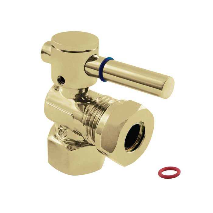 Concord CC44102DL 1/2-Inch FIP x 1/2 or 7/16-Inch Slip Joint Quarter-Turn Angle Stop Valve, Polished Brass