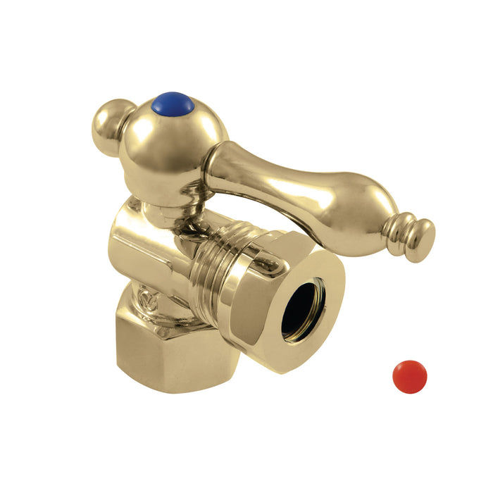 Kingston Heirloom CC44102 - Vintage 1/2-Inch FIP x 1/2-Inch or 7/16-Inch Slip Joint Quarter-Turn Angle Shut-Off Valve, Polished Brass