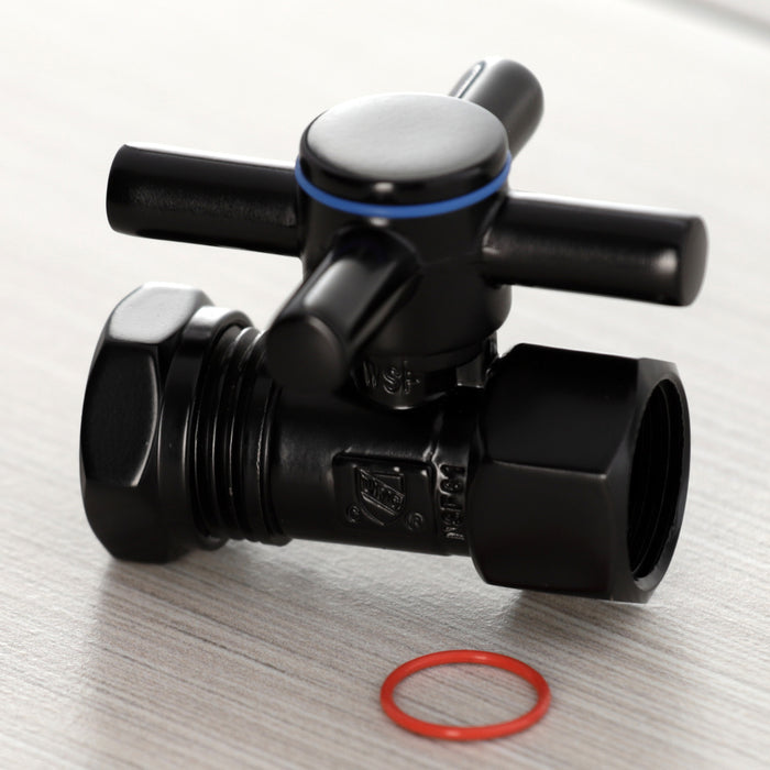 Kingston Sona CC44150DX - Concord 1/2-Inch FIP x 1/2-Inch or 7/16-Inch Slip Joint Quarter-Turn Straight Shut-Off Valve, Matte Black