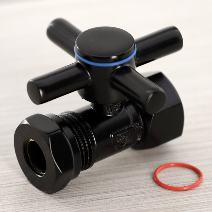 Kingston Sona CC44150DX - Concord 1/2-Inch FIP x 1/2-Inch or 7/16-Inch Slip Joint Quarter-Turn Straight Shut-Off Valve, Matte Black