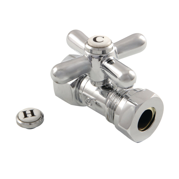 Vintage CC44151X 1/2-Inch FIP x 1/2 or 7/16-Inch Slip Joint Quarter-Turn Straight Stop Valve, Polished Chrome