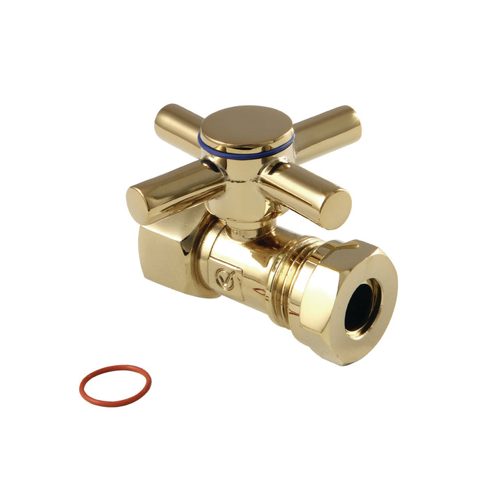Concord CC44152DX 1/2-Inch FIP x 1/2 or 7/16-Inch Slip Joint Quarter-Turn Straight Stop Valve, Polished Brass