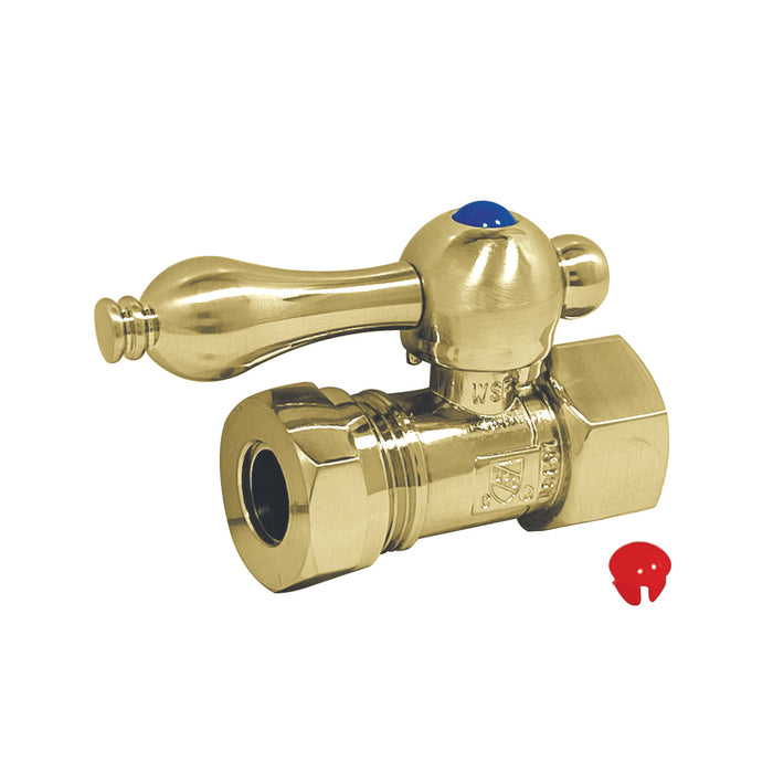 Vintage CC44152 1/2-Inch FIP x 1/2 or 7/16-Inch Slip Joint Quarter-Turn Straight Stop Valve, Polished Brass