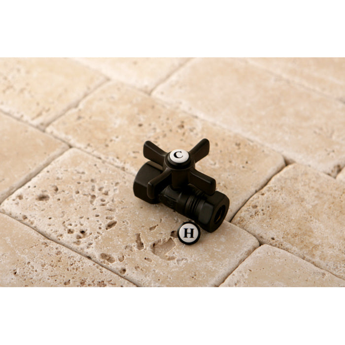 Kingston Tulare CC44155ZX - Millennium 1/2-Inch FIP x 1/2-Inch or 7/16-Inch Slip Joint Quarter-Turn Straight Shut-Off Valve, Oil Rubbed Bronze