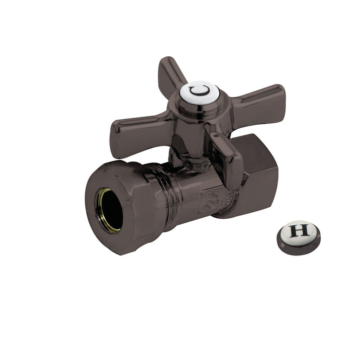 Millennium CC44155ZX 1/2-Inch FIP x 1/2 or 7/16-Inch Slip Joint Quarter-Turn Straight Stop Valve, Oil Rubbed Bronze