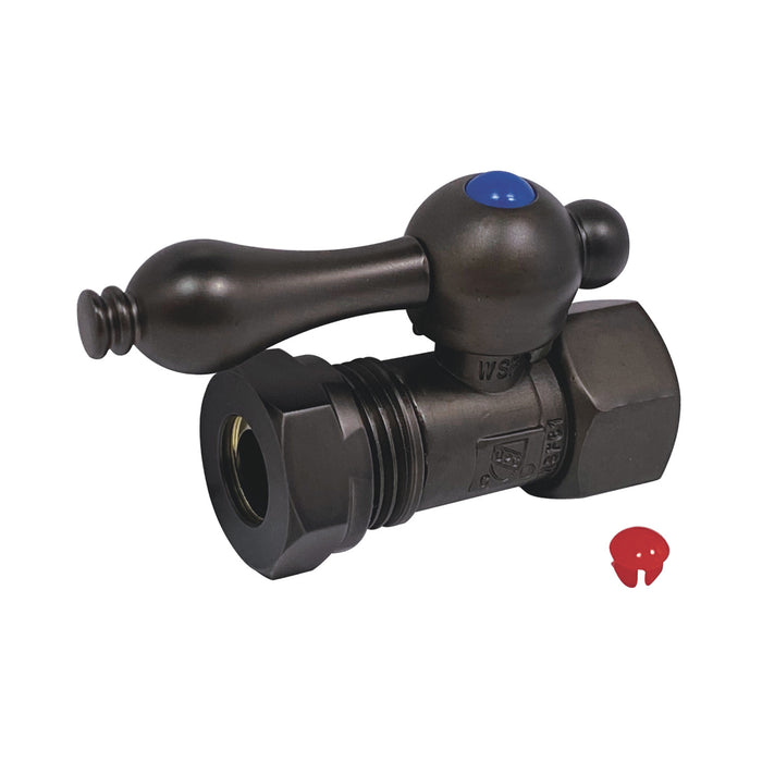 Kingston Heirloom CC44155 - Vintage 1/2-Inch FIP x 1/2-Inch or 7/16-Inch Slip Joint Quarter-Turn Straight Shut-Off Valve, Oil Rubbed Bronze