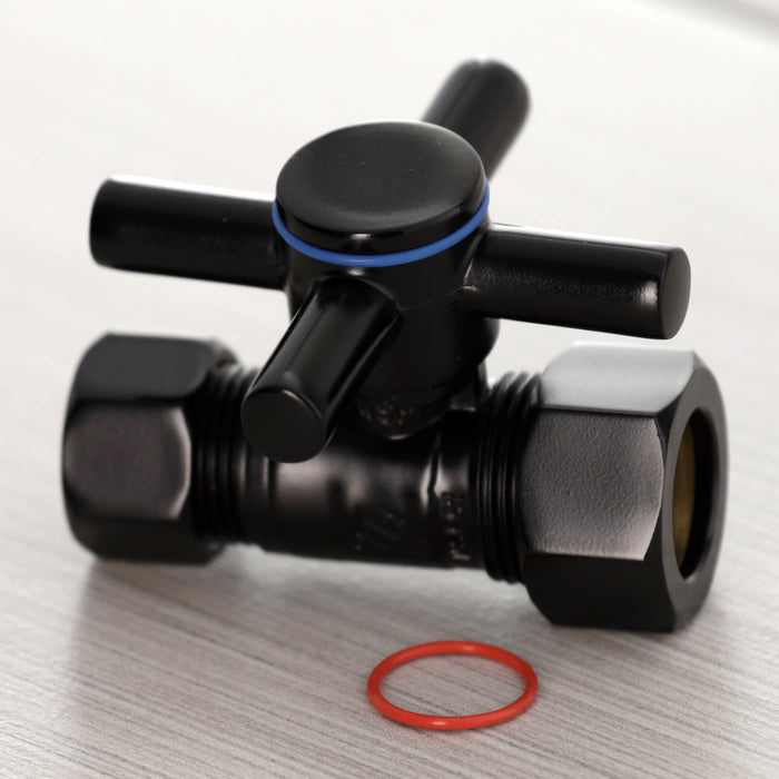 Kingston Sona CC44450DX - Concord 5/8-Inch O.D. Comp x 1/2-Inch O.D. Comp Quarter-Turn Straight Shut-Off Valve, Matte Black