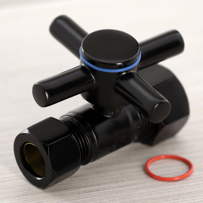 Kingston Sona CC44450DX - Concord 5/8-Inch O.D. Comp x 1/2-Inch O.D. Comp Quarter-Turn Straight Shut-Off Valve, Matte Black