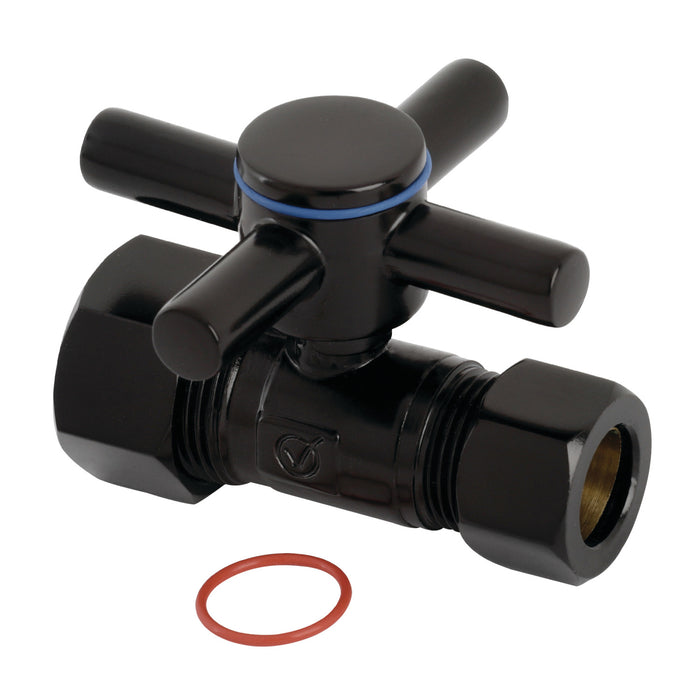 Kingston Sona CC44450DX - Concord 5/8-Inch O.D. Comp x 1/2-Inch O.D. Comp Quarter-Turn Straight Shut-Off Valve, Matte Black