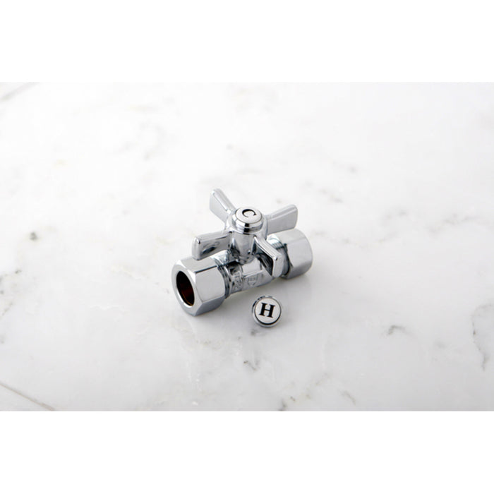 Kingston Tulare CC44451ZX - Millennium 5/8-Inch O.D. Comp x 1/2-Inch O.D. Comp Quarter-Turn Straight Shut-Off Valve, Polished Chrome