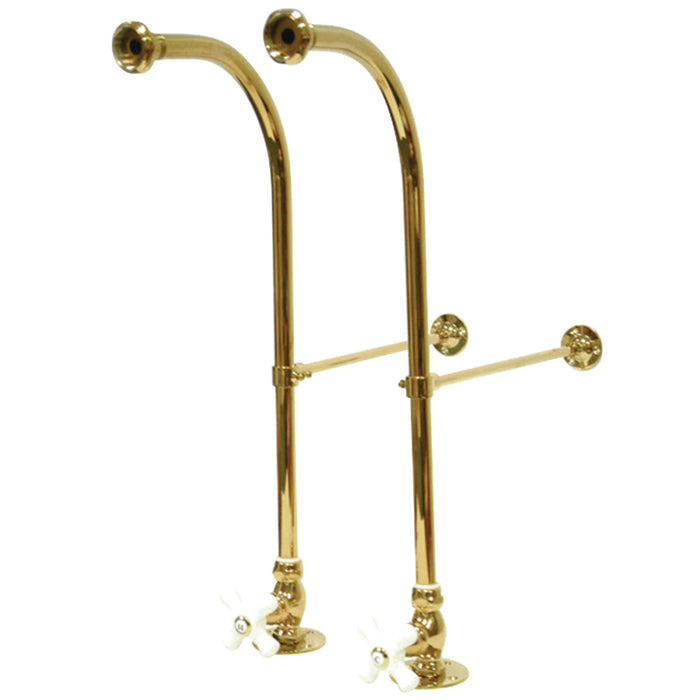 Vintage CC452CX Rigid Freestand Supplies with Stops and Cross Handles, Polished Brass