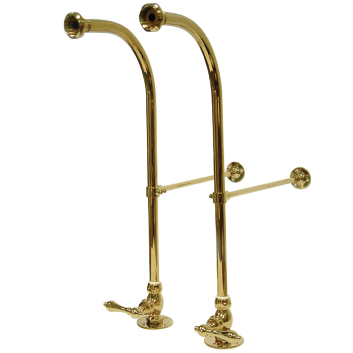 Vintage CC452ML Rigid Freestand Supplies with Stops and Lever Handles, Polished Brass