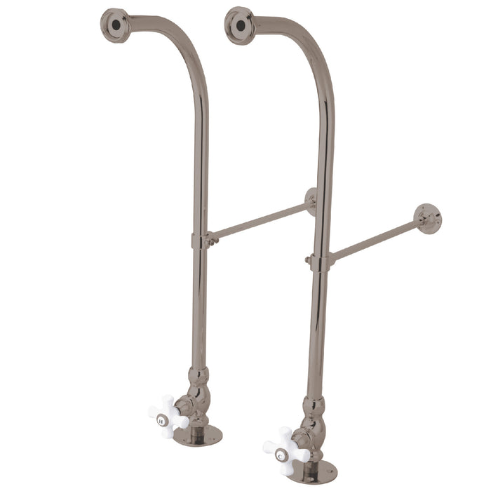 Vintage CC458CX Rigid Freestand Supplies with Stops and Cross Handles, Brushed Nickel