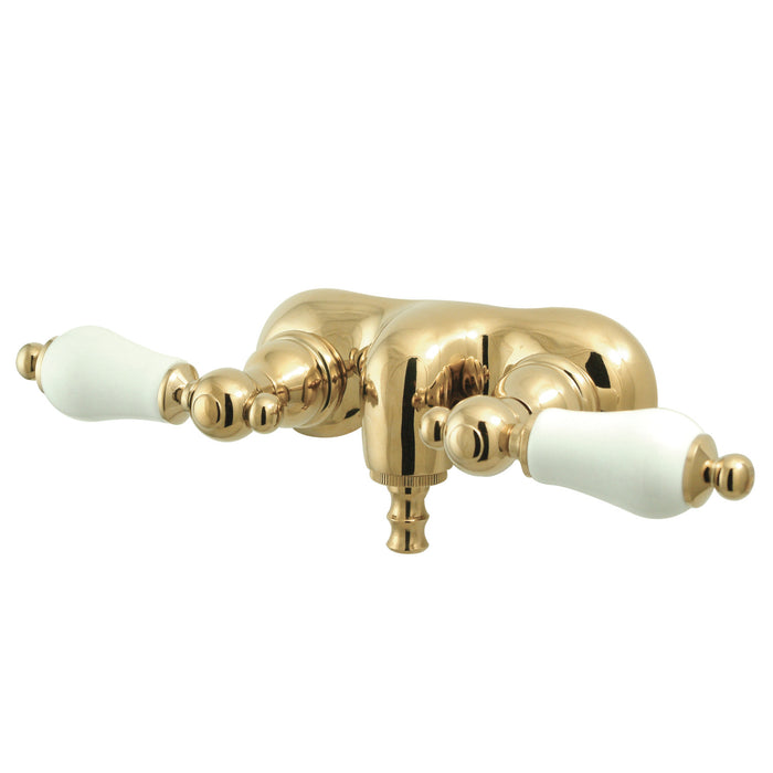 Kingston Heirloom CC45T2 - Vintage Two-Handle 2-Hole Tub Wall Mount Clawfoot Tub Faucet, Polished Brass