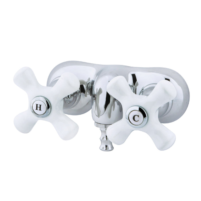 Kingston Heirloom CC50T1 - Vintage Two-Handle 2-Hole Tub Wall Mount Clawfoot Tub Faucet, Polished Chrome