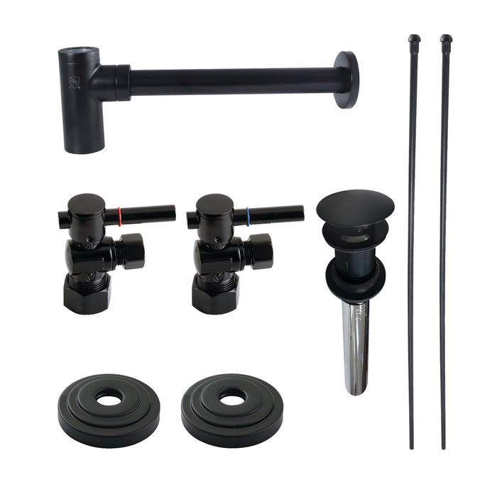 Trimscape CC53300DLTRMK2 Traditional Plumbing Sink Trim Kit with P-Trap and Overflow Drain, Matte Black