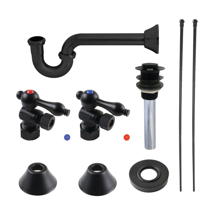 Trimscape CC53300VKB30 Traditional Plumbing Sink Trim Kit with P-Trap and Drain, Matte Black