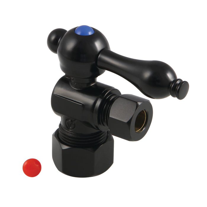 Kingston Heirloom CC53300 - Vintage 5/8-Inch O.D. Comp x 3/8-Inch O.D. Comp Quarter-Turn Angle Shut-Off Valve, Matte Black