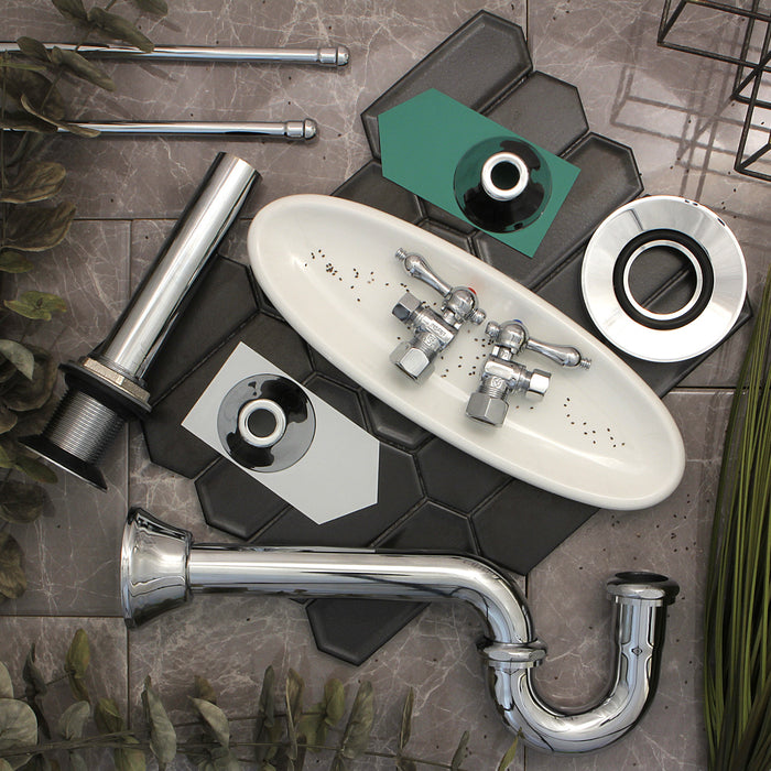 Kingston Heirloom CC53301 - Vintage 5/8-Inch O.D. Comp x 3/8-Inch O.D. Comp Quarter-Turn Angle Shut-Off Valve, Polished Chrome