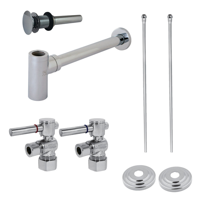 Trimscape CC53301DLTRMK1 Traditional Plumbing Sink Trim Kit with P-Trap and Drain (No Overflow), Polished Chrome