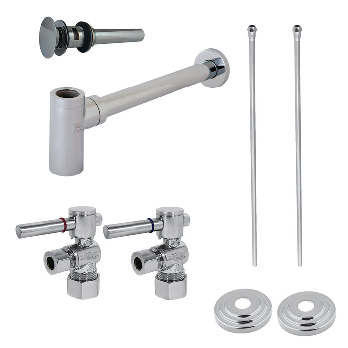 Trimscape CC53301DLTRMK2 Traditional Plumbing Sink Trim Kit with P-Trap and Overflow Drain, Polished Chrome