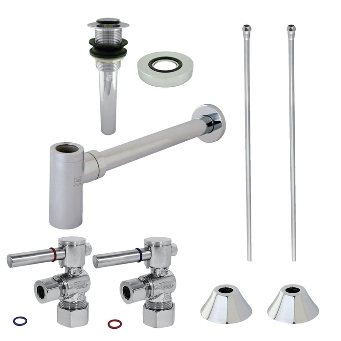 Trimscape CC53301DLVKB30 Contemporary Plumbing Sink Trim Kit with Bottle Trap and Drain, Polished Chrome