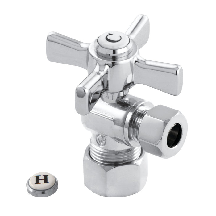 Kingston Tulare CC53301ZX - Millennium 5/8-Inch O.D. Comp x 3/8-Inch O.D. Comp Quarter-Turn Angle Shut-Off Valve, Polished Chrome