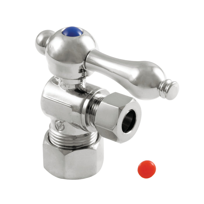 Kingston Heirloom CC53301 - Vintage 5/8-Inch O.D. Comp x 3/8-Inch O.D. Comp Quarter-Turn Angle Shut-Off Valve, Polished Chrome
