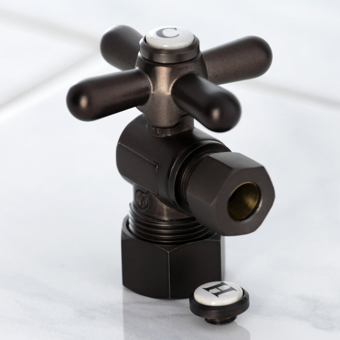 Kingston Heirloom CC53305X - Vintage 5/8-Inch O.D. Comp x 3/8-Inch O.D. Comp Quarter-Turn Angle Shut-Off Valve, Oil Rubbed Bronze