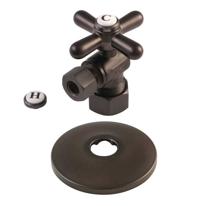 CC53305XK 5/8-Inch OD Comp x 3/8-Inch OD Comp Quarter-Turn Angle Stop Valve with Flange, Oil Rubbed Bronze
