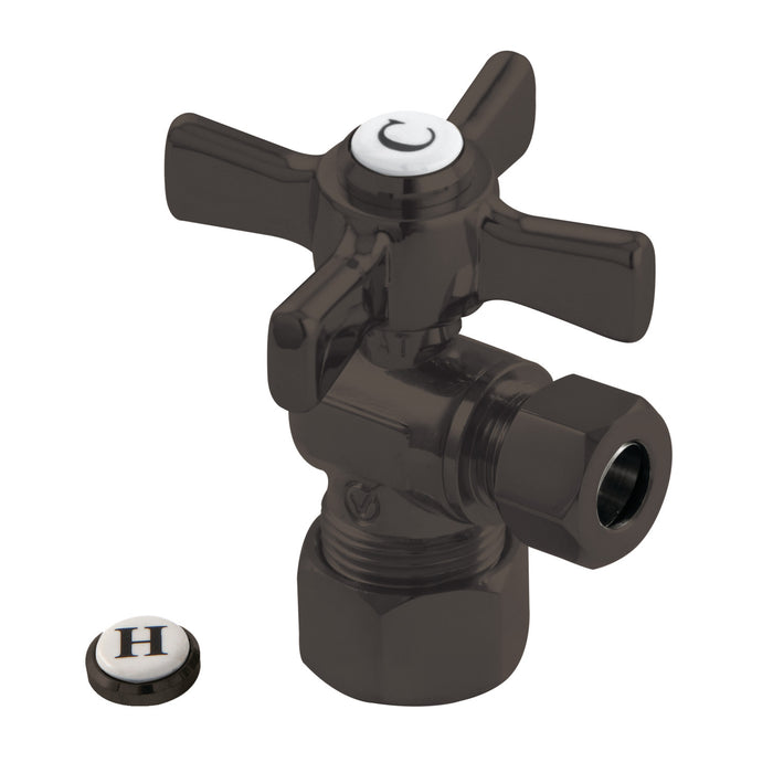 Kingston Tulare CC53305ZX - Millennium 5/8-Inch O.D. Comp x 3/8-Inch O.D. Comp Quarter-Turn Angle Shut-Off Valve, Oil Rubbed Bronze