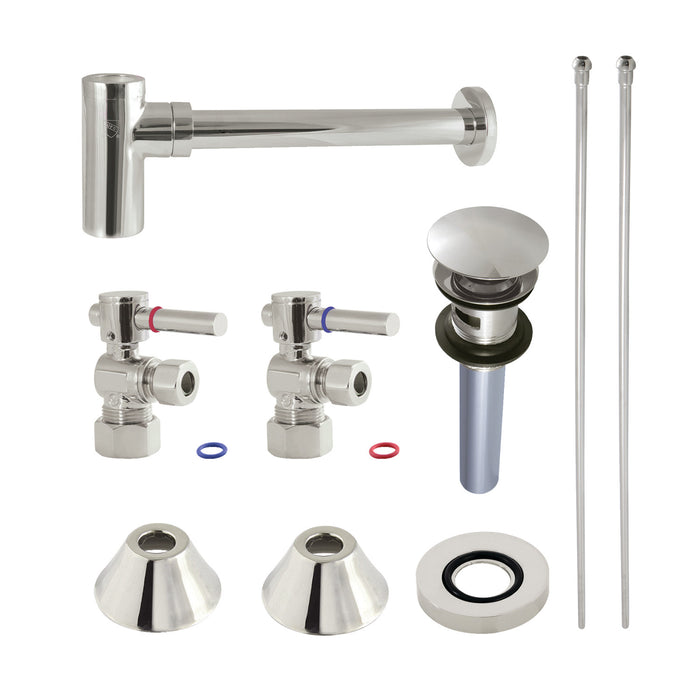 Trimscape CC53306DLVOKB30 Contemporary Plumbing Sink Trim Kit with Bottle Trap and Overflow Drain, Polished Nickel