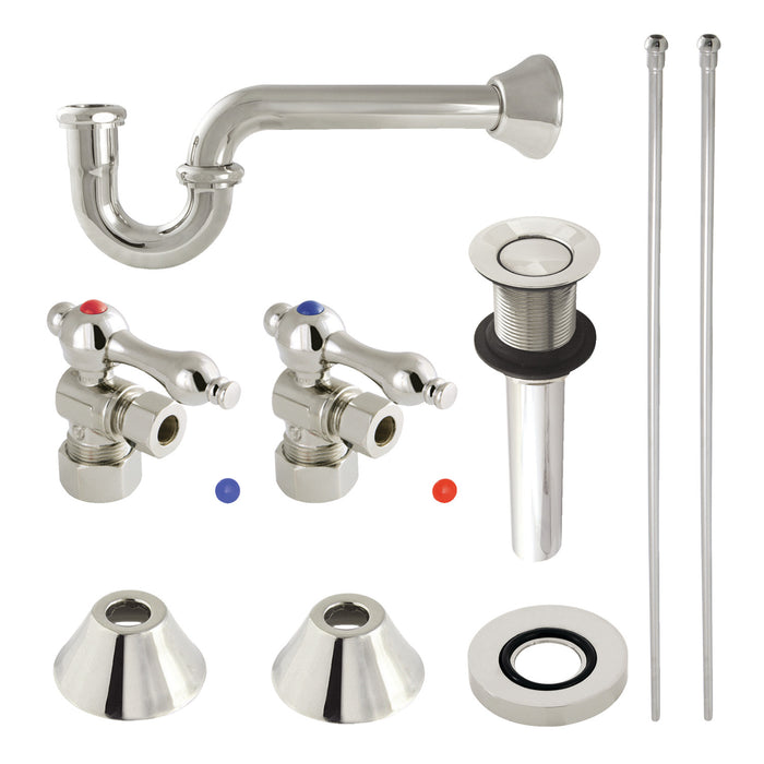 Trimscape CC53306VKB30 Traditional Plumbing Sink Trim Kit with P-Trap and Drain, Polished Nickel