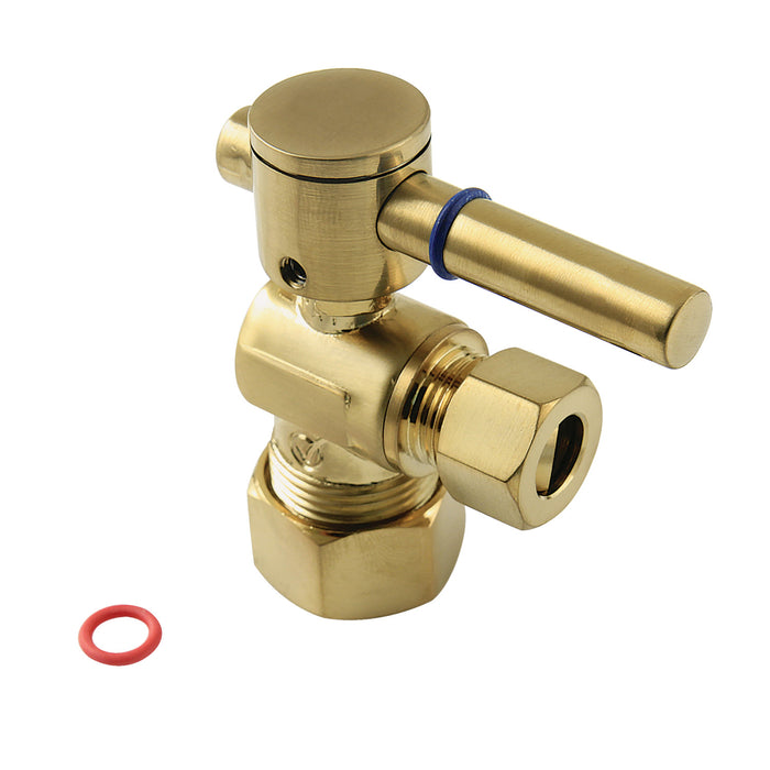 Concord CC53307DL 5/8-Inch OD Comp x 3/8-Inch OD Comp Quarter-Turn Angle Stop Valve, Brushed Brass
