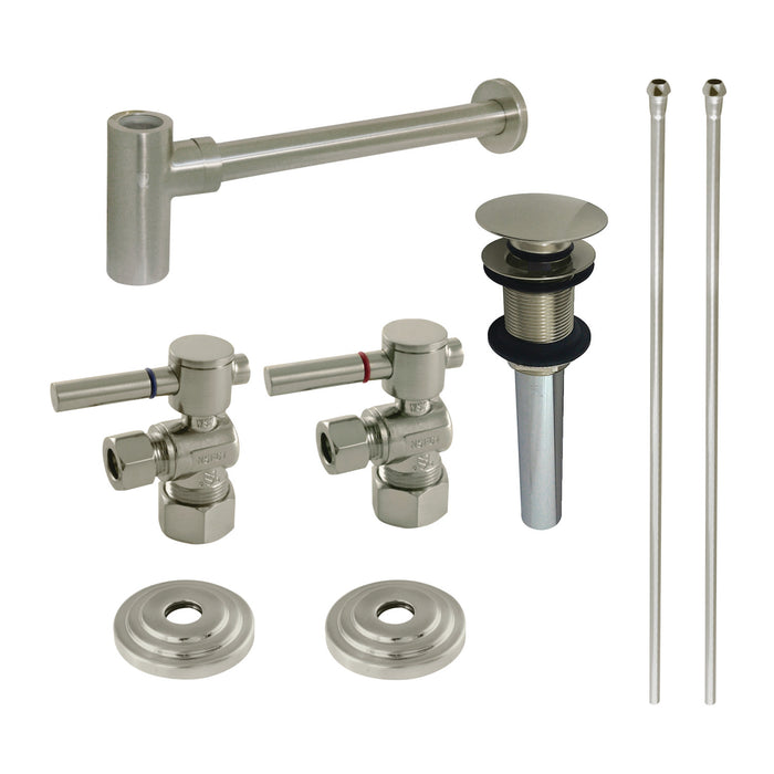 Trimscape CC53308DLTRMK1 Traditional Plumbing Sink Trim Kit with P-Trap and Drain (No Overflow), Brushed Nickel