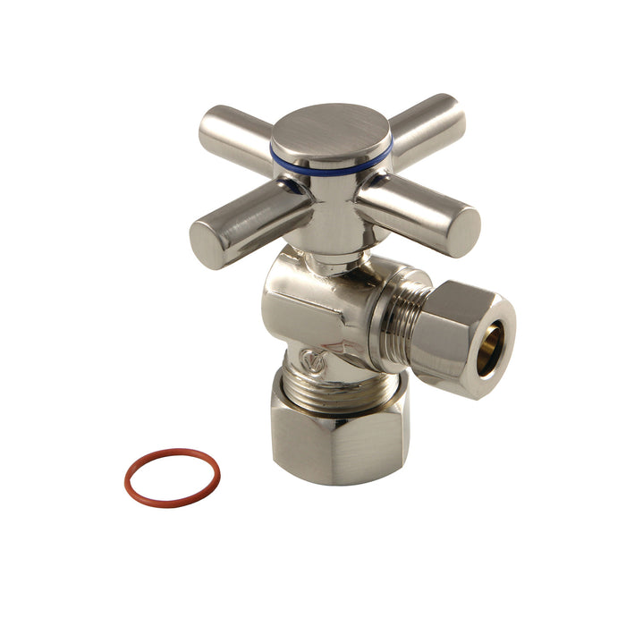Concord CC53308DX 5/8-Inch OD Comp x 3/8-Inch OD Comp Quarter-Turn Angle Stop Valve, Brushed Nickel