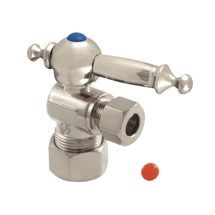Kingston Tulare CC53308TL - Vintage 5/8-Inch O.D. Comp x 3/8-Inch O.D. Comp Quarter-Turn Angle Shut-Off Valve, Brushed Nickel