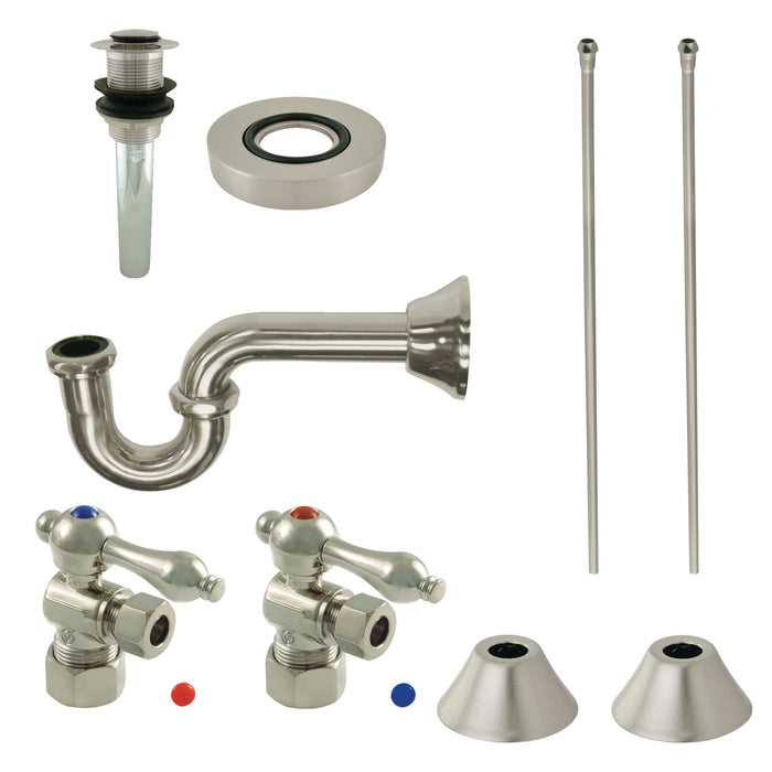 Trimscape CC53308VKB30 Traditional Plumbing Sink Trim Kit with P-Trap and Drain, Brushed Nickel