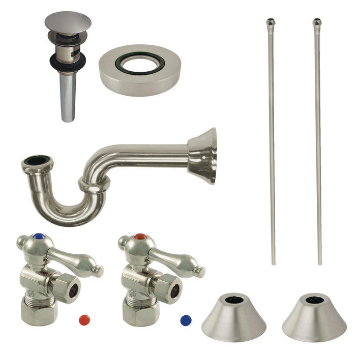 Trimscape CC53308VOKB30 Traditional Plumbing Sink Trim Kit with P-Trap and Overflow Drain, Brushed Nickel