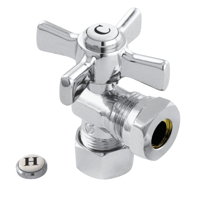 Millennium CC54301ZX 5/8-Inch OD Comp x 1/2 or 7/16-Inch Slip Joint Quarter-Turn Angle Stop Valve, Polished Chrome