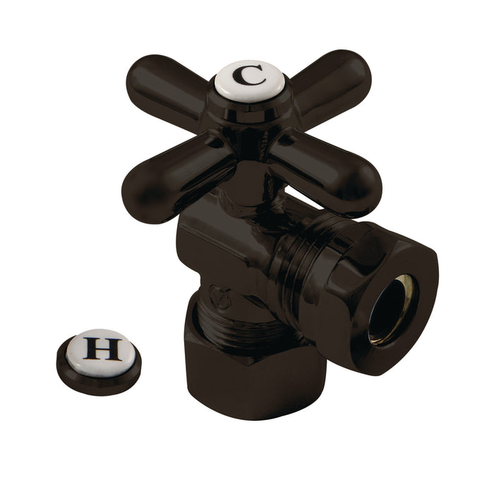 Kingston Heirloom CC54305X - Vintage 5/8-Inch O.D. Comp x 1/2-Inch or 7/16-Inch Slip Joint Quarter-Turn Angle Shut-Off Valve, Oil Rubbed Bronze