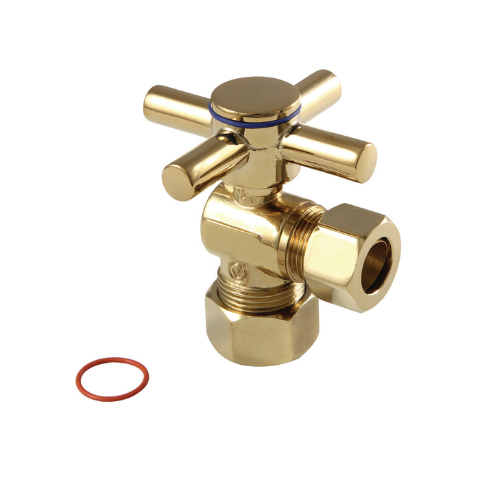 Kingston Sona CC54402DX - Concord 5/8-Inch O.D. Comp x 1/2-Inch O.D. Comp Quarter-Turn Angle Shut-Off Valve, Polished Brass