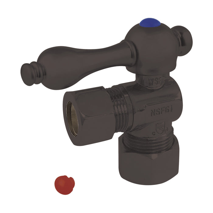 Kingston Heirloom CC54405 - Vintage 5/8-Inch O.D. Comp x 1/2-Inch O.D. Comp Quarter-Turn Angle Shut-Off Valve, Oil Rubbed Bronze
