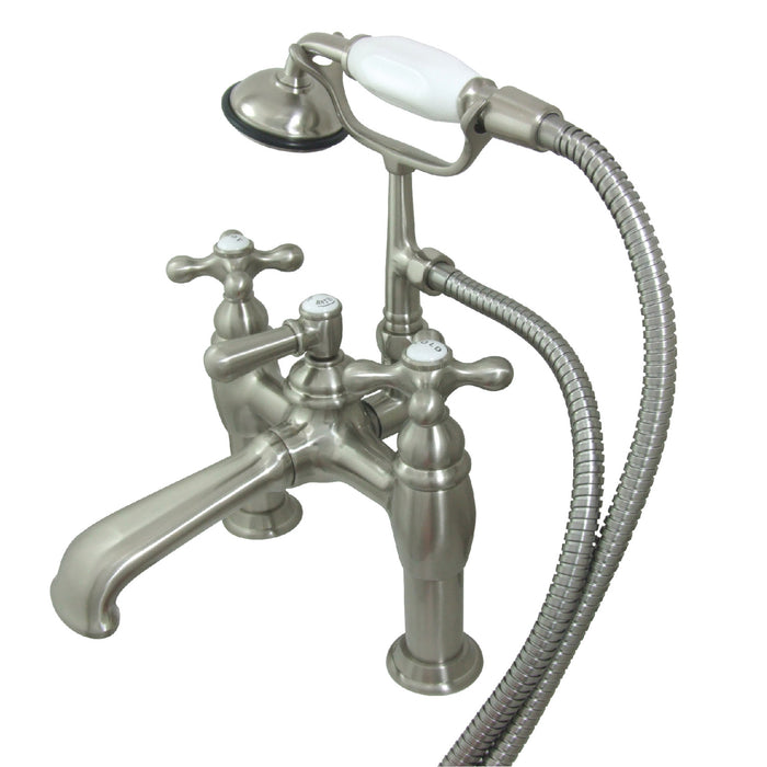 Vintage CC609T8 Two-Handle 2-Hole Deck Mount Clawfoot Tub Faucet with Hand Shower, Brushed Nickel