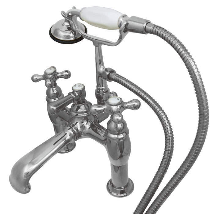 Vintage CC610T1 Two-Handle 2-Hole Deck Mount Clawfoot Tub Faucet with Hand Shower, Polished Chrome