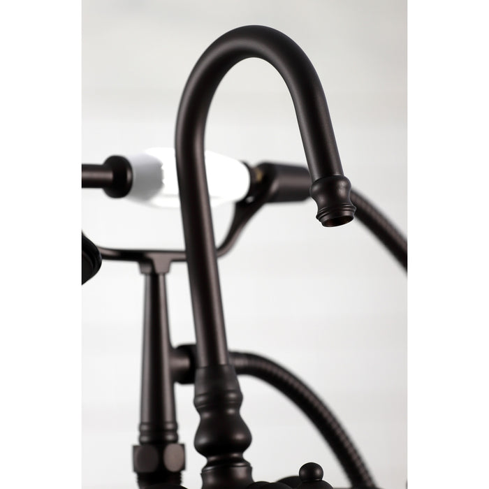 Vintage CC613T5 Three-Handle 2-Hole Deck Mount Clawfoot Tub Faucet with Hand Shower, Oil Rubbed Bronze